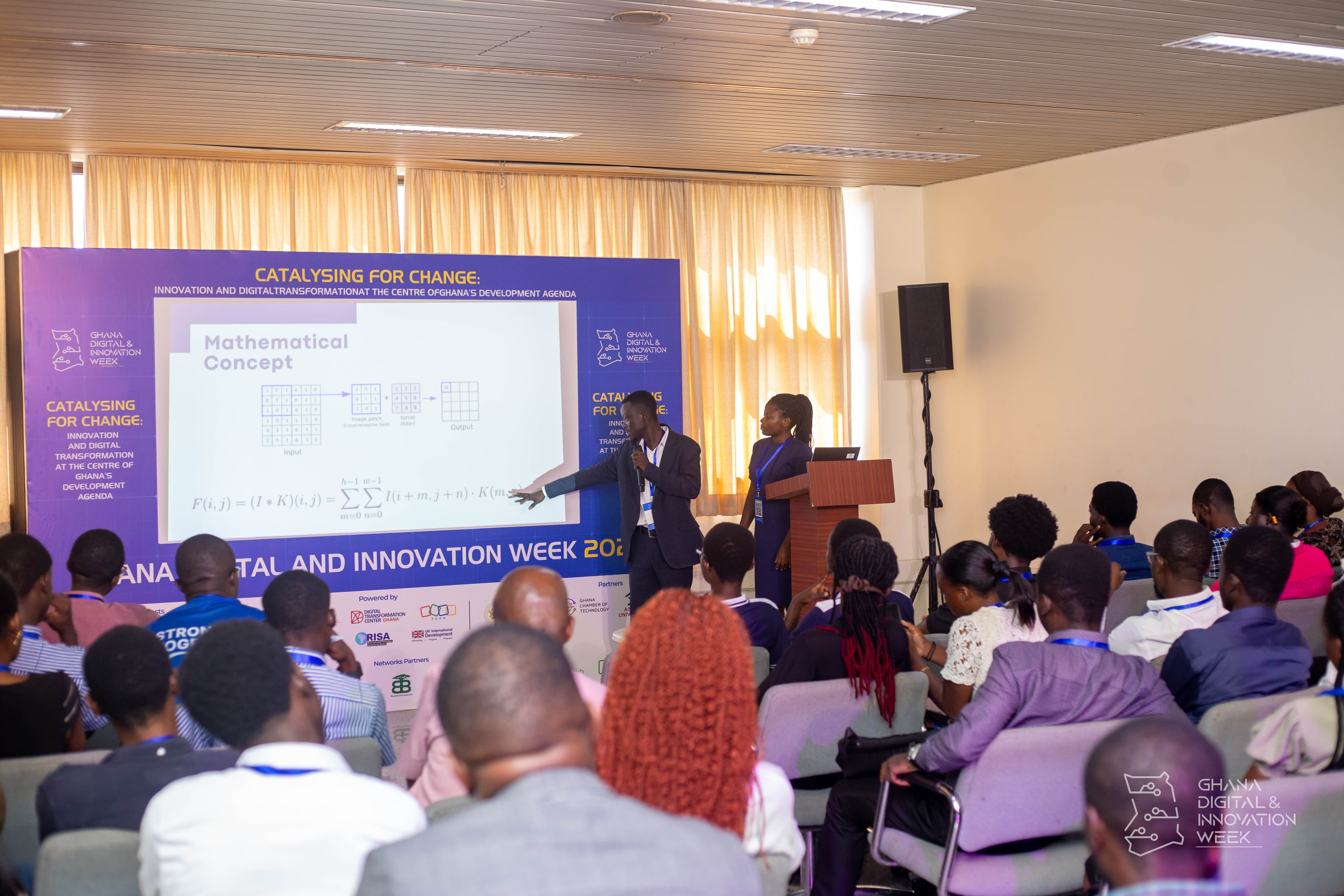 NextGen Data Lab facilitators presenting computer vision applications at Ghana Digital and Innovation Week 2025