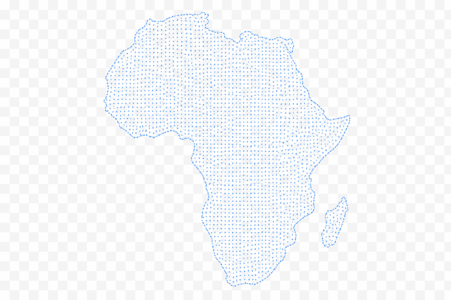 Dotted data map of Africa